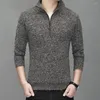 Heren truien mannen gebreide pullover los bewaard warm winddicht ontspannen fleeced fleeced lined trui base top