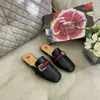 Slippers High version double G-button spring new square head fashion comfortable versatile flat muller shoes women T2302112
