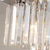 Lustres Rectangle Chrome Lustre pour salon chambre LED cristal cuisine lampe suspendue de luxe