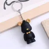 Keychains 2023 Nordic Bow Tie Bear Keychain Creative Cute Key Pendant Car Ring Par Bag Ornament Partihandel