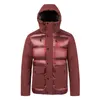 Vestes d'hommes hommes hiver à la mode brillant patchwork imperméable coupe-vent affaires décontractée grande taille veste avec sweats à capuche