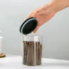 300/500/750 ml glas luftt￤ta f￶rvaringsburkar k￶k f￶rvaring kapsel containrar f￶r godis kakor socker mj￶l