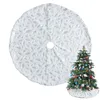 Décorations de Noël blanc en peluche jupe d'arbre fausse fourrure tapis de base rond intérieur extérieur fête vacances