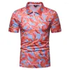 Herren Polos Sommer Polo Hochwertige Baumwolle Sandy Beach Leaf Shirt Kurzarm Slim Business Casual Fit Tops