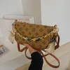 HBP Bag women 2023 new one shoulder messenger women's bag chain high sense small square bag old flower net scarlet letter mother tide