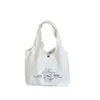Evening Bags W&G Canvas Shoulder Bag Female Cartoon Letter Printing Vest Cute Student Large Capacity Class Handbag