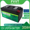 12V LiFePO4 バッテリー 400Ah 300Ah 内蔵 BMS リチウムリン酸鉄電池 RV キャンピングカー用ゴルフカートソーラーストレージ充電器付き