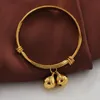 Bangle MXGXFAM Bell Bangles en armbanden voor Baby Chinese mode Jewelry Boys Girls 24 K Pure Gold Colorbangle Kent22