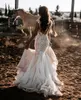 Beach boho Mermaid Wedding Dresses 2023 Lace Deep V-Neck Neckline Cap Sleeves Chapel Train Plus Size Bride Gown Vestidos De Novia 212f