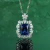 Catene S925 argento sterling ad alto tenore di carbonio diamante fiore taglio petalo gemma ciondolo collana moda temperamento donne consegna gratuita