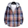 Heren t shirts heren plaid shirt trend hiphop capuchon cardigan large 1