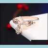 Bague solitaire jolie pour femme diamant coeur plaqué or rose 18 carats zircone cubique saphir pierres précieuses anneaux ensemble de mariage livraison directe J Dhu4V