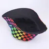 Berets Spring Summer Summer Colling Lattice Pattern Printing Fisherman Cap Outdoor Shade Cotton Polyester Bucket Hat F223