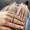 Band Rings 10 Colors Simple Rainbow Enamel Ring Paved CZ Shiny Cubic Zircon Fashion Engage Eternity Stackable Rings For Women Jewelry Gift G230213