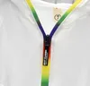 Kläder S Fahion Children 'Sleeve Cool Hooded Rainbow Sleevesimple Striped Short Twopiece Set for Boy Girl