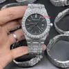 2023 Den senaste hiphop -klockan 2023 Large Diamond Watch Ring Top Quality Electropated Shiny Watch