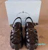 2023 샌들 여성 플랫폼 로마 신발 고품질 검투사 폴리 우레탄 두꺼운 단독 샌들 55mm 상자 크기 35-41
