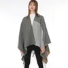 Scarves Women's Shawl Scarf In Winter 2023. Plaid Panel Cape Large Split Dual-purpose Tassel Scarf. Stylish Warmth. Oyowei