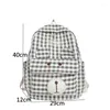 Skolväskor Kvinnor ryggsäck Plaid kvinnlig söt resväska skolväska för tonårsflicka kawaii bok bagpack högkvalitativ ryggsäck mochila