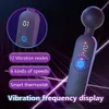 Full Body Massager Smart Heating Digital Display Cordless Handle Personal Massager Electric Silicone Vibrator Powerful Neck Back Body Massage Tools 230211