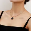 펜던트 목걸이 자본 여성 남성용 초기 편지 A-Z 알파벳 비대칭 초커 생일 보석 선물 Bijoux Femme 2023