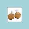 Dangle Lustre Mode Bouton Boucles D'oreilles Papier Weave Vintage Ethnique Vent Rond Femme Cadeau Convient Pour Tout Ocns En Gros Drop D Dh8Vp