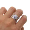 Pierścienie klastra Wysokiej jakości kryształowy dwuwarstwowy utwardzony pełny błyszczący mały niebieskie oko cZ kobiety dziewczęta specjalne design przyjęcie biżuterii