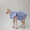 Disfraces de gato WMXZ Sphinx, ropa sin pelo, chaleco de encaje de manga de gofre fino de verano, traje de aire acondicionado, mono para perro, traje, abrigo para mascota