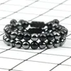 Strand Beaded Strands 2pcs / set Hématite Tiger Eye Perles Bracelet Hommes Charme Naturel Noir Obsidienne Pierre Femmes Bijoux Faits À La Main Cadeaux