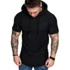 Camisetas de camisetas masculinas camiseta de verão camisa de shortstleeve de verão casual slim com capuz de rua com capuz m-3xl camisetas de tamanho grande