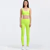 Active Set Abs loli Comfy Yoga Sport Sport Sports BH Set 2 Piece Tracksuit For Women High Waist Gym Legging vadderad Crop Top Workout kläder