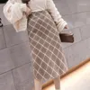 Юбки сгущенной плед-клетчатая юбка для женской осени и зимняя мода с высокой талией A-Bag средней длины