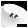 Stud Earrings Designer Original Enamel Porcelain Butterfly Exquisite Highend Temperament Ladies Sier Jewelry Drop Delivery 202 Dh1Nc