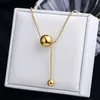 Pendentif Colliers Classique Simple Boule Titane Acier Collier Court Pour Femme Coréenne Mode Bijoux Accessoires De Fille Clavicule Chainpe