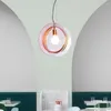 Pendelleuchten, nordische kreative LED-Leuchten, farbiges Glas, Schlafzimmer, Restaurant, Einzelkopf-Hängelampe, Kinderbar, Designer, einfache Leuchten