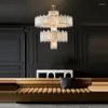 Chandeliers Art Deco Nobal LED Golden Copper Glass Chandelier Lighting Fixtures Lustre Suspension Luminaire Lampen For Foyer