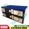 8pcs 3.2V 60AH Célula recarregável de bateria de lítio para EV para 120AH 240AH 24V 12V Sistema solar armazenamento de energia