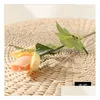 Flores decorativas grinaldas 5 PCs de alta simula￧￣o Sentimento amante Rose Home Flor ornamental Ear