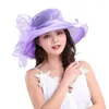 Visiere estive Bellissimo cappello con fiocco semitrasparente Donne eleganti Colori puri per l'uso quotidiano