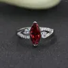 Bröllopsringar 2023 CZ Crystal Engagement for Women Elegant Ring Silver Color Filled Finger Water Drop Smycken Romantisk gåva