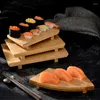 Plates Bamboo Sushi Plate Cuisine Rectangle Creative Maker Sashimi Japanese Platter Tableware Ornament Diner