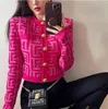2023 NWE Quality Fashion Designer Sweaters Geometric Patterns Medusa Apes Cardigan L￥ng￤rmad Single Breasted Contrast Color -knapp stickade tr￶jor