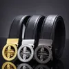 Wholesale Korean Style Automatic Buckle Business Belt Casual Cowhide Automatiska bälten Män all-match