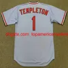 Jersey de beisebol vintage de Stlouis 1 Garry Templeton 1977 Ozzie Smith 1992 2 Red Schoendienst