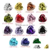 Diamants en vrac en gros de luxe 30 pièces/sac 7X7 Mm mélange de couleur coeur à facettes coupe forme 5A perles de zircone cubique pour bijoux bricolage Dr Dhavp