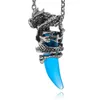 Chains Pcs Stainless Steel Pendant Necklace Silver Color Blue 58Cm & Red Beads 60CmChains