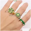 Clusterringe 20pcs/Lot Mode Schmuck Edelstahl Ring f￼r Frauen Einfache Cartoon Party Geschenke Drop Lieferung 202 DH5B0