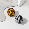 Cat Toys Pet Accessories Toy Ball Leopard Print Paste Cloth Short Plush Glitter Supplies Bite-resistant