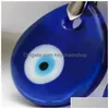 Nyckelringar 10st/Lot Vintage Sier Turkish Teardrop Blue Glass Evil Eye Charm Keychain Gifts Fit Chains Accessories Jewelry 553 Z2 Dro Dhyto