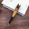 Gel Pens Creative Woodcarving Animal Pen Craft Gift Pineapple Sun Flower Giraffe Shape Signature Office Accessories